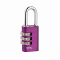 3 digit colour aluminium combination padlock